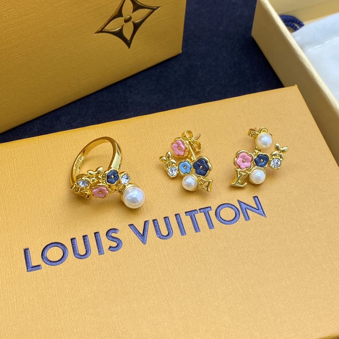 Louis Vuitton Pearl and Gemstone Earrings